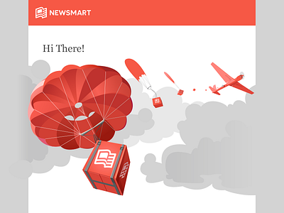 Newsmart2 box illustration newsmart parachute plane red vector вектор красный парашют самолёт