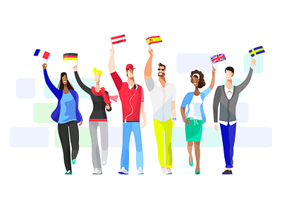 Multilinguality dudes flag language multilinguality people vector vector art