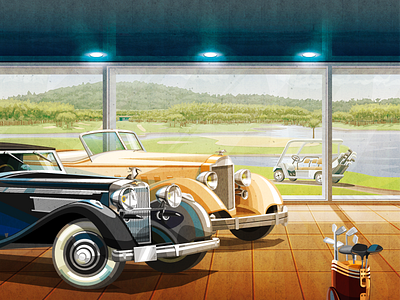 Classic cars classic car elite car golf golf car golf club illustration old car vector art vector illustration