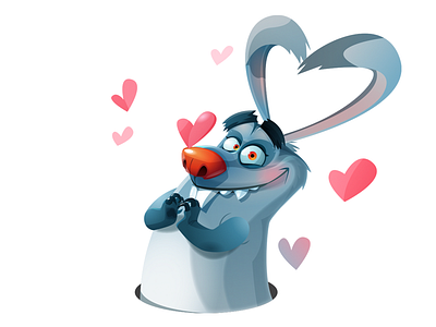 Rabbit NoWay или Заяц Несудьбы-7 character characterart characterdesign emotion fun heart love mascot rabbit rabbitnoway rabbitofbadfortune smile sticker заяц заяцнесудьбы любовь персонаж