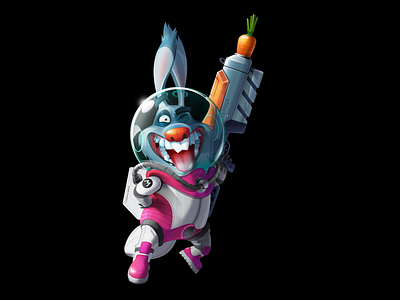 Rabbit NoWay Merconaut astronaut character cosmonaut mascot rabbit rabbitbadluck rabbitnoway vector vectorart