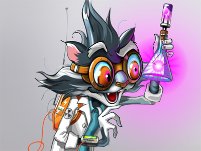 Crazy Scientist / Kot Uchenyi animal cat character crazy mascot scientist