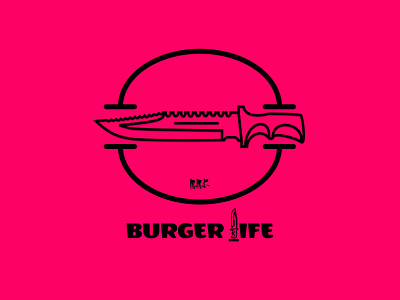 Burger knife art burger logo burgers illustration art illustrator popart