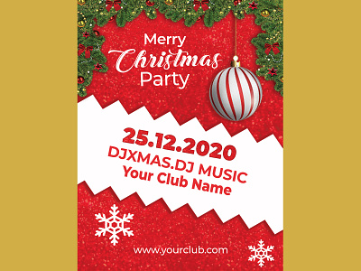 merry christmas party flyer christmas ball christmas card christmas party design editable festival invitation card party event party flyer print ready