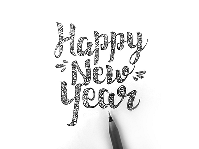 Hand Made Typography branding design drawing graphic happynewyear letter paper pen typeface typo typography visual