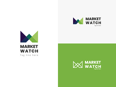 Market Watch Company Logo Design brand design finacial finance identity logo logotype mark money stock symbol trading