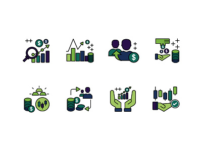 Custome Icon Design for Market Watch blue green brand color custome icon design flat icon illustration outline shape stock trading