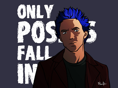 'Only posers fall in love'. Portrait of Stevo from SLC Punk artwork design digital digital art digital illustration fanart illustration minimal movie art photoshop art portrait portrait art portrait illustration portraits vector