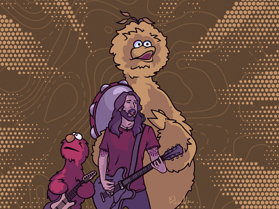 Dave Grohl singing with Elmo and Big Bird