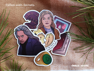 'Filled with Secrets' sticker pack Twin Peaks inspired