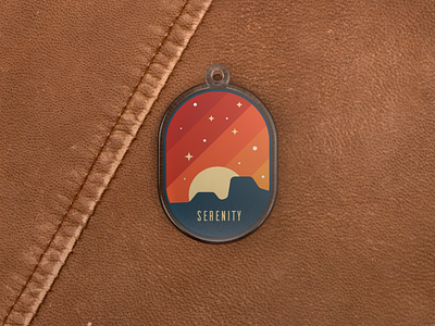 Serenity Charm c4d canyons charm illustration keychain leather pin render serenity stickermule warm