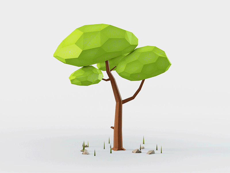 Low Poly Tree Animation