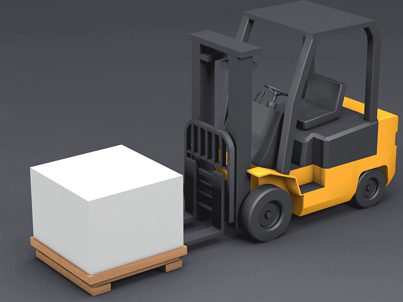 Forklift 3d animation c4d cinema 4d cute forklift gif isometric low poly vehicle