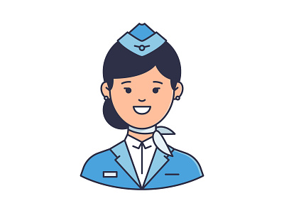 Stewardesses icon-avatar. Flight attendant illustration adobestock ai airport avatar aviation debut download firstshot flight attendant icon illustration line logo shutterstock stroke uniform vector work