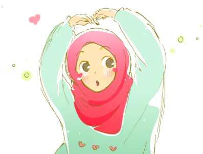random draws for noob anime style digital illustration girl hand drawn hijab hijabi illustration sprout tea