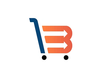 B + Cart logo concept alphabet b branding cart dailylogochallenge e commerce gradient logo logochallenge typography