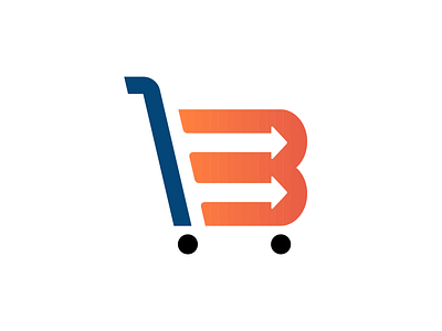 B + Cart logo concept alphabet b branding cart dailylogochallenge e commerce gradient logo logochallenge typography