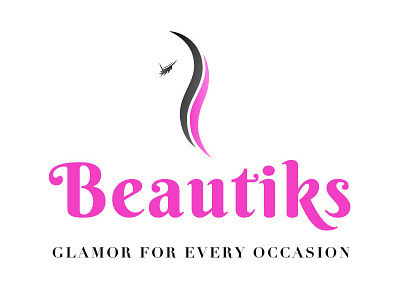 Makeup Company Logo eyes feminine logo glamor handwriting font makeup pink pink hair