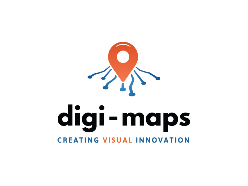 Interactive Maps Company Logo gradient logo logochallenge technology logo minimal tech modern dailylogochallenge orange blue gps interactive technology maps
