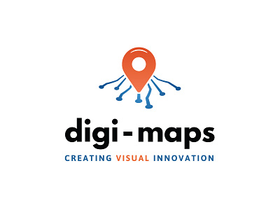 Interactive Maps Company Logo blue dailylogochallenge gps gradient logo interactive logochallenge maps minimal modern orange tech technology technology logo