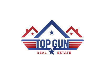 Real Estate Logo with the Top Gun Movie Logo Concept