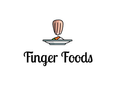 Logo Concept for a Restaurant with concept of eating by hand