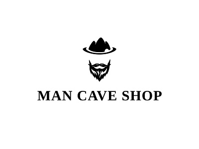 Logo Concept for Men's product Shop beard blackandwhite cap cave shop dailylogochallenge hill logo design man minimal mountain moustache serif simple