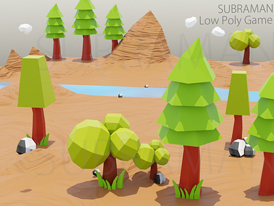 low poly Game Background