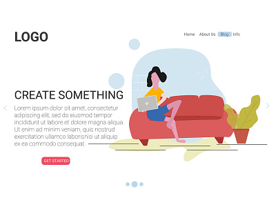 Flat illustration web