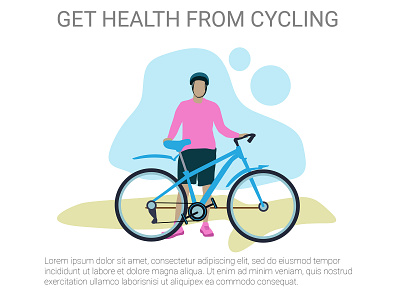 Get health from cycle flat illustration