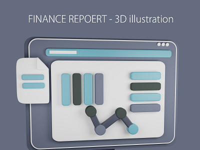 Finance Report 3D 3d 3d icon 3d illustration 3d model 3d modeling blender design finance report 3d illustration
