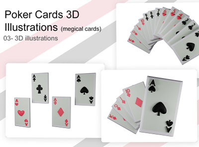 Poker cards 3d illustrations 3d icons arcsmultidesigns illustrations magical card magical card 3d illustration poker card