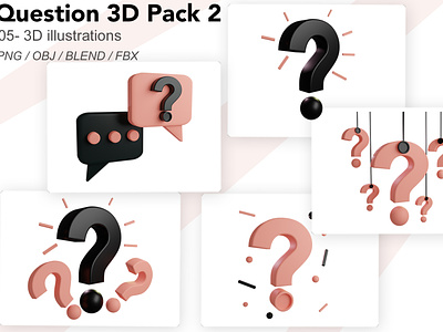 Questions 3D illustrations