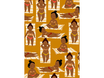 Sunbath your boobs bikini bronze character design children book illustration children illustration fineart illustraion illustration illustration art print printandpattern sunbath swim tan