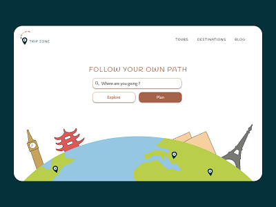 Travel Website design illustration logo minimal ui web website