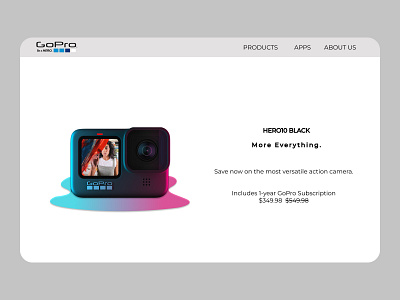 Gopro - Action Camera action branding camera design gopro graphic design minimal redesign ui web website