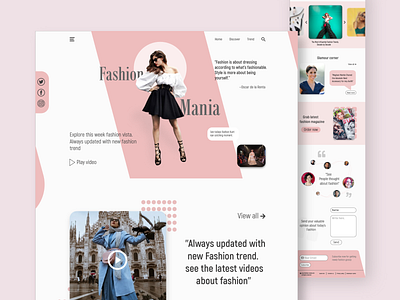 Fashion Mania - landing page adobexd landing page design ui design ux website design