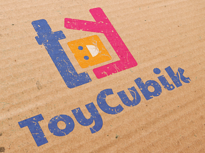 ToyCubik Logo blue cube logo logo toy logotype pink square toy type vector