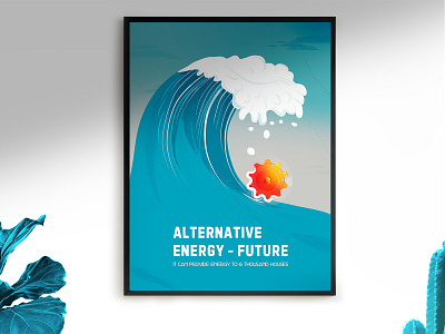 Eco poster alternative movie poster blue design eco poster ecology energy nature art poster poster a day poster alternative energy poster art poster design vector wave