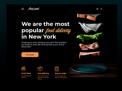 Food Point Landing Page design landing page ui ux vector