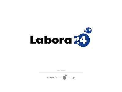 Labora 24 logo blue branding concept design graphic design illustration logo vector