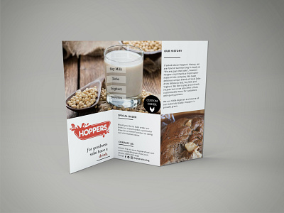 Hopper trifold back branding design marketing