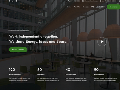 Desktop web design for co-working space