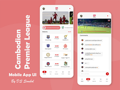 Cambodian Premier League - Mobile UI app cambodia league cambodian cambodian premier league camboida chab sombol ds ds sombol phnom penh sombol ui