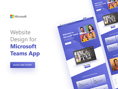 Microsoft Team Website Design app design figma graphic design icon logo typography ui ux