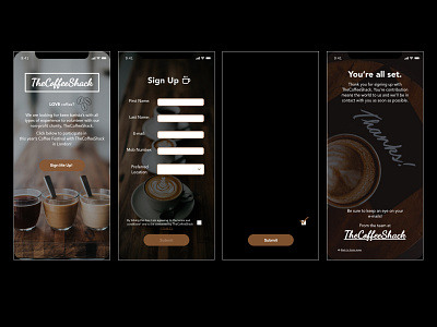 TheCoffeeShack adobe adobe xd app coffee coffee bean design mobile app design mobile design mobile ui ui ux web