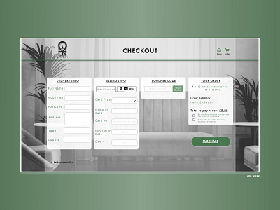Screenly adobe adobe xd branding checkout form checkout page dailyui dailyui 002 dailyuichallenge green greyscale logo payment form ui website