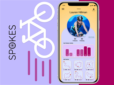 Spokes adobe xd app design dailyui typography ui user profile ux