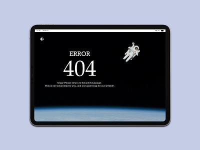 Error404 - The Final Frontier. adobe xd dailyui dailyui008 dailyuichallenge error 404 error page nasa planet space ui ui design uiux ux