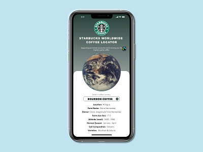 Starbucks Coffee Origin Locator - #dailyui020 adobe adobe xd coffee dailyui dailyui020 dailyuichallenge location tracker locator redesign starbucks ui ux